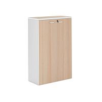 Шкаф h140 с деревянными дверями FLW322 FLASH WHITE