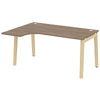 Стол эргономичный л/пр, опоры - массив дерева длиной 1580 мм ОНИКС ВУД / ONIX WOOD