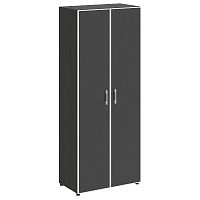 Шкаф высокий широкий со стеклом в раме LT-ST 1.10R Black ЯЛТА / YALTA