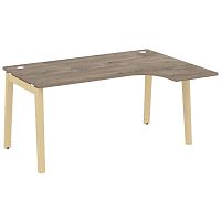 Стол эргономичный л/пр, опоры - массив дерева длиной 1580 мм ONIX WOOD