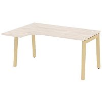 Стол эргономичный л/пр, опоры - массив дерева длиной 1580 мм ОНИКС ВУД / ONIX WOOD