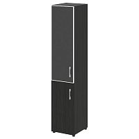 Шкаф высокий узкий со стеклом в раме LT-SU 1.2R Black Л/Пр ЯЛТА / YALTA