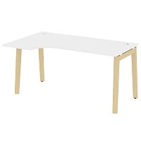 Стол эргономичный л/пр, опоры - массив дерева длиной 1580 мм ОНИКС ВУД / ONIX WOOD