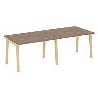 Стол переговорный (2 столешницы), опоры - массив дерева ОНИКС ВУД / ONIX WOOD