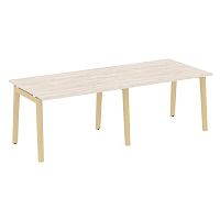 Стол переговорный (2 столешницы), опоры - массив дерева ОНИКС ВУД / ONIX WOOD