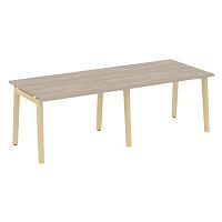 Стол переговорный (2 столешницы), опоры - массив дерева ОНИКС ВУД / ONIX WOOD