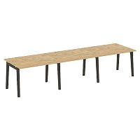Стол переговорный (3 столешницы), опоры - массив дерева ОНИКС ВУД / ONIX WOOD