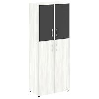 Шкаф высокий широкий со стеклом в раме LT-ST 1.7R Black YALTA