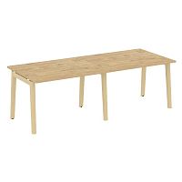Стол переговорный (2 столешницы), опоры - массив дерева ОНИКС ВУД / ONIX WOOD