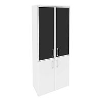 Шкаф высокий со стеклом лакобель black в раме ОНИКС O.ST-1.2R Black