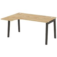 Стол эргономичный л/пр, опоры - массив дерева длиной 1580 мм ОНИКС ВУД / ONIX WOOD