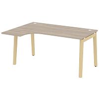 Стол эргономичный л/пр, опоры - массив дерева длиной 1580 мм ОНИКС ВУД / ONIX WOOD