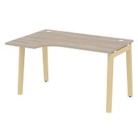 Стол эргономичный л/пр, опоры - массив дерева длиной 1380 мм ОНИКС ВУД / ONIX WOOD