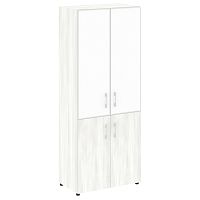 Шкаф высокий широкий со стеклом в раме LT-ST 1.2R White YALTA