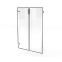 Двери стеклянные матовые в алюминиевой рамме МСМ22_бл Реноме Люкс