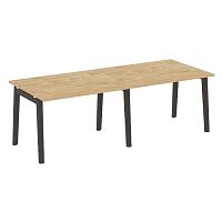 Стол переговорный (2 столешницы), опоры - массив дерева ОНИКС ВУД / ONIX WOOD