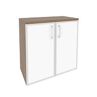 Шкаф низкий со стеклом лакобель white в раме ONIX O.ST-3.2R White