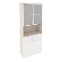 Шкаф высокий широкий со стеклом в раме ОНИКС O.ST-1.4R