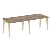 Стол переговорный (2 столешницы), опоры - массив дерева ОНИКС ВУД / ONIX WOOD