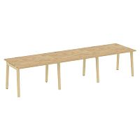 Стол переговорный (3 столешницы), опоры - массив дерева ОНИКС ВУД / ONIX WOOD