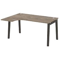 Стол эргономичный л/пр, опоры - массив дерева длиной 1580 мм ОНИКС ВУД / ONIX WOOD