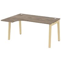 Стол эргономичный л/пр, опоры - массив дерева длиной 1580 мм ОНИКС ВУД / ONIX WOOD