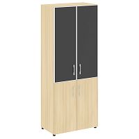 Шкаф высокий широкий со стеклом в раме LT-ST 1.2R Black YALTA