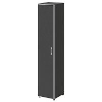 Шкаф высокий узкий со стеклом в раме LT-SU 1.10R Black Л/Пр ЯЛТА / YALTA