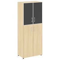 Шкаф высокий широкий со стеклом в раме LT-ST 1.7R Black YALTA