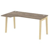 Стол эргономичный л/пр, опоры - массив дерева длиной 1580 мм ОНИКС ВУД / ONIX WOOD