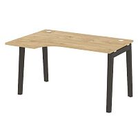 Стол эргономичный л/пр, опоры - массив дерева длиной 1380 мм ОНИКС ВУД / ONIX WOOD