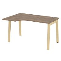 Стол эргономичный л/пр, опоры - массив дерева длиной 1380 мм ОНИКС ВУД / ONIX WOOD