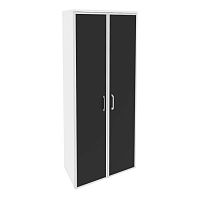 Шкаф высокий со стеклом лакобель black в раме ОНИКС O.ST-1.10R Black