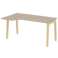 Стол эргономичный л/пр, опоры - массив дерева длиной 1580 мм ОНИКС ВУД / ONIX WOOD