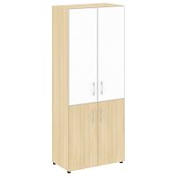 Шкаф высокий широкий со стеклом в раме LT-ST 1.2R White YALTA
