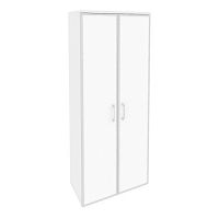 Шкаф высокий со стеклом лакобель white в раме ОНИКС O.ST-1.10R White