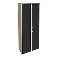 Шкаф высокий со стеклом лакобель black в раме ONIX O.ST-1.10R Black