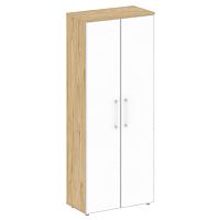 Шкаф высокий широкий со стеклом лакобель в раме SK.ST-1.10R black / white SHIFT