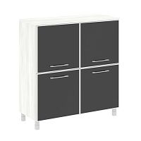 Шкаф квадратный со стеклом в раме LT-SD1.2R Black YALTA
