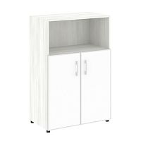 Шкаф средний широкий со стеклом в раме LT-ST 2.2R White YALTA