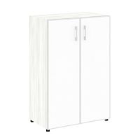 Шкаф средний широкий со стеклом в раме LT-ST 2.4R White YALTA