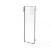 Дверь стеклянная матовая в алюминиевой рамме МСМ21_бл Л/П Реноме Люкс