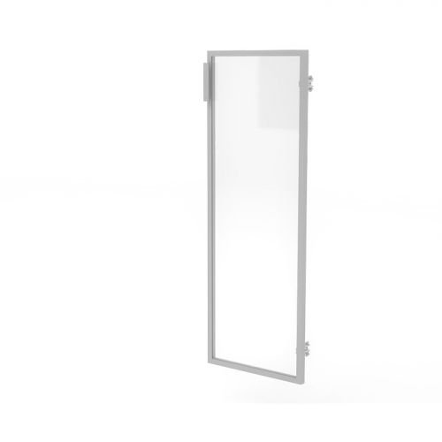 Дверь стеклянная матовая в алюминиевой рамме МСМ21_бл Л/П Реноме Люкс