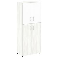 Шкаф высокий широкий со стеклом в раме LT-ST 1.7R White YALTA