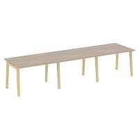 Стол переговорный (3 столешницы), опоры - массив дерева ОНИКС ВУД / ONIX WOOD