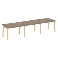 Стол переговорный (3 столешницы), опоры - массив дерева ОНИКС ВУД / ONIX WOOD