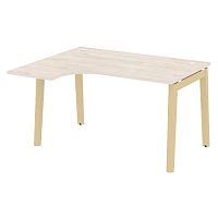Стол эргономичный л/пр, опоры - массив дерева длиной 1380 мм ОНИКС ВУД / ONIX WOOD