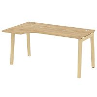 Стол эргономичный л/пр, опоры - массив дерева длиной 1580 мм ОНИКС ВУД / ONIX WOOD