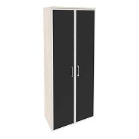 Шкаф высокий со стеклом лакобель black в раме ONIX O.ST-1.10R Black