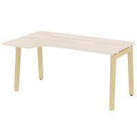 Стол эргономичный л/пр, опоры - массив дерева длиной 1580 мм ОНИКС ВУД / ONIX WOOD